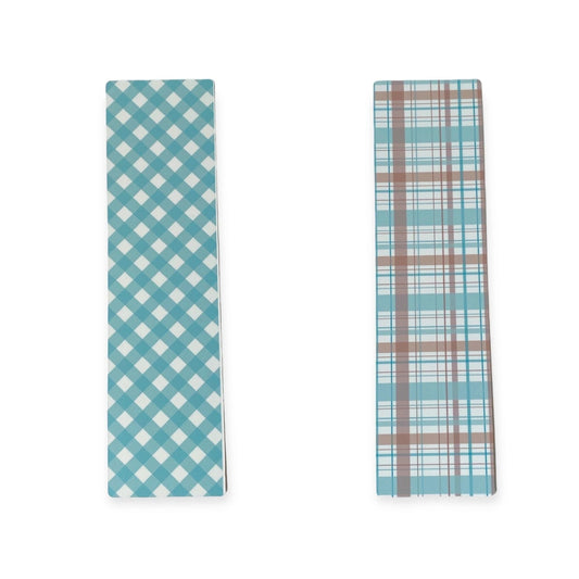 Double Sided Bag Inserts 25 pcs- Teal Blue Gingham/ plaid