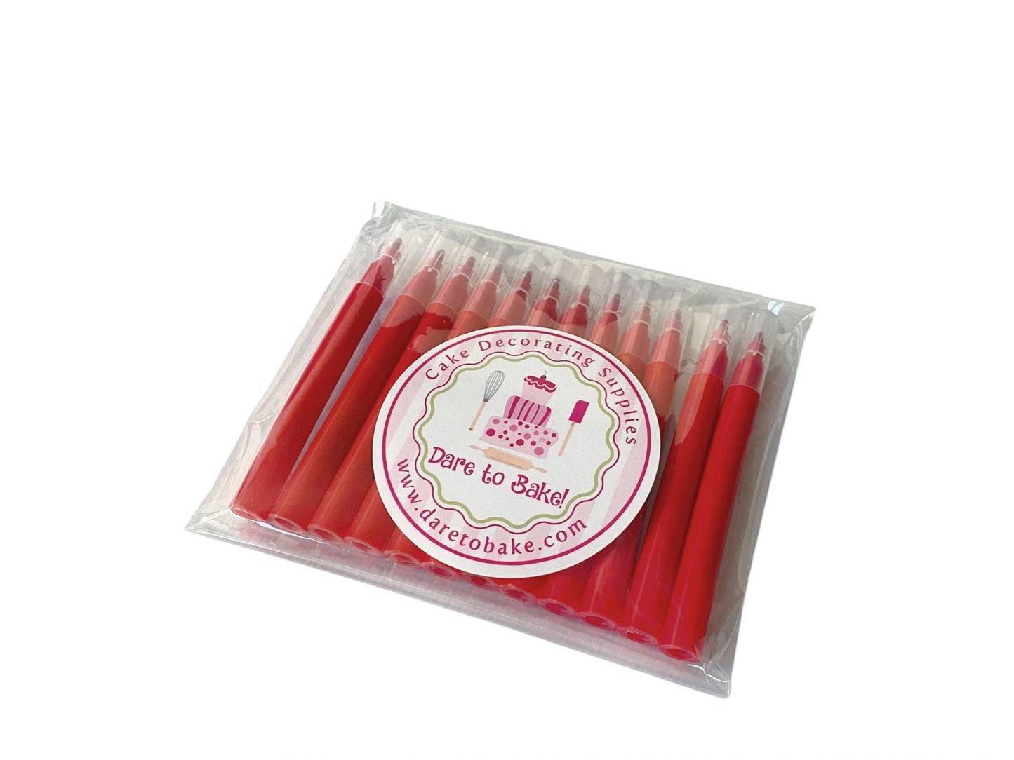 12 RED Mini edible ink markers for cookie decorating