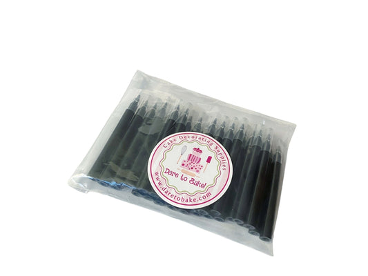 25 BLACK Mini edible ink markers for cookie decorating