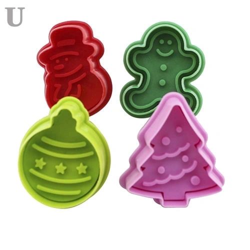 4pcs Christmas Fondant Plunger