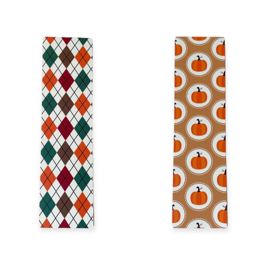 Double Sided Bag Inserts 25 pcs- Pumpkin/ argyle