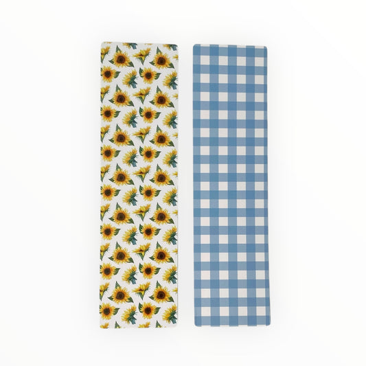 Double Sided Bag Inserts 25 pcs- Sunflowers/ Blue Plaid/ Blue Gingham