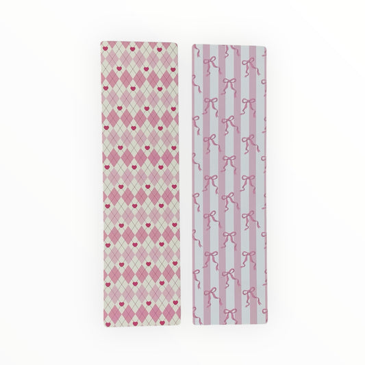 Double Sided Bag Inserts 25 pcs- Coquette/ Pink Bows/ Pink Argyle