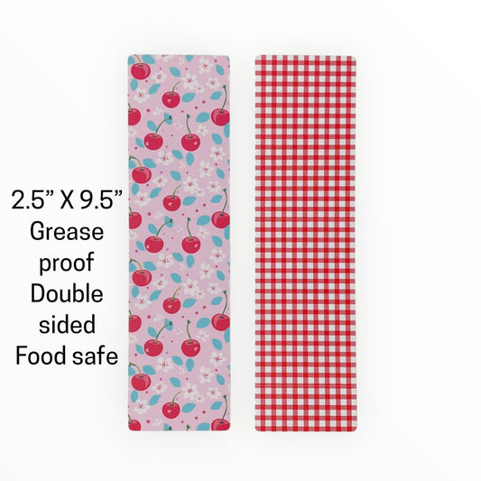 Double Sided Bag Inserts 25 pcs- Cherries/ Red Plaid/ Gingham