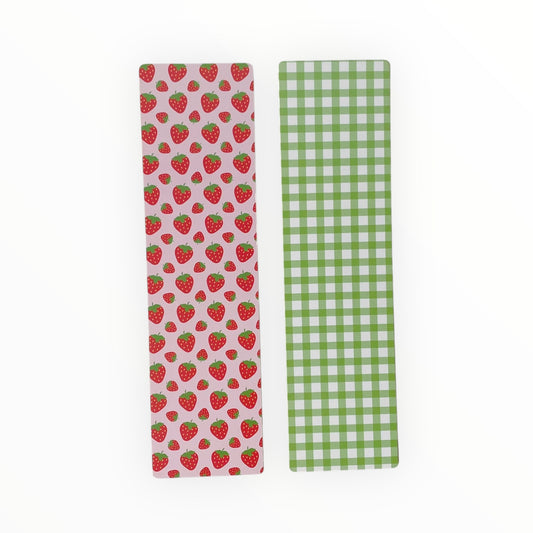 Double Sided Bag Inserts 25 pcs- Strawberries/ Green Gingham