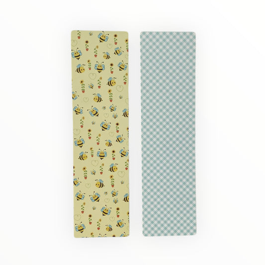 Double Sided Bag Inserts 25 pcs- Bees/ Blue Gingham