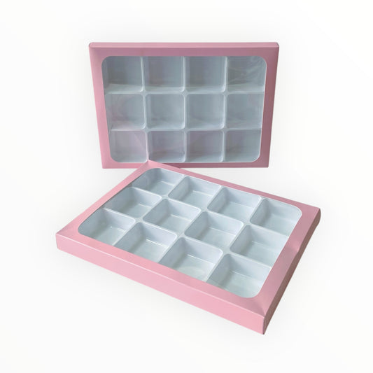 Pink Boxes with insert Tray for 12 Mini Cookies