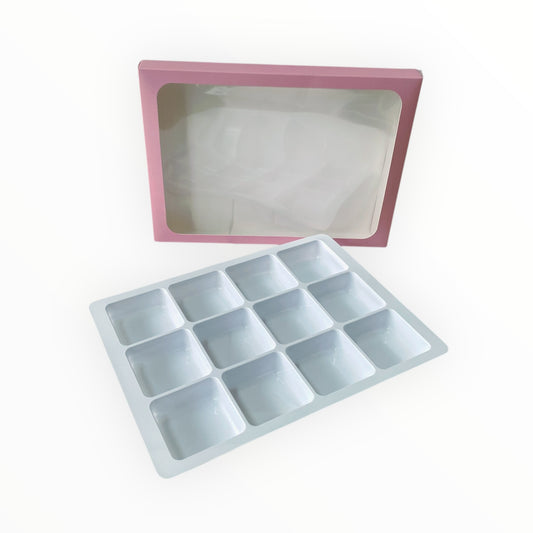 Pink Boxes with insert Tray for 12 Mini Cookies