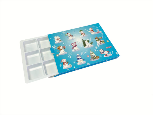 Snowmen Blue- 12 Days Advent Calendar w/ trays