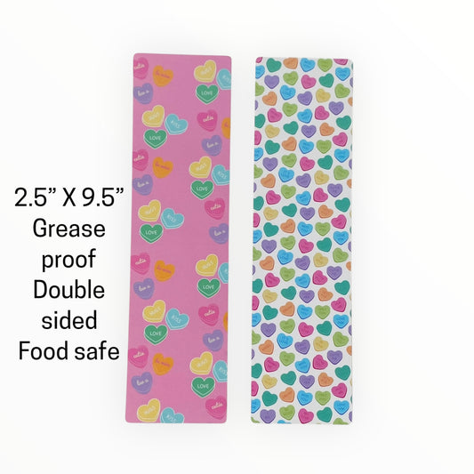 Double Sided Bag Inserts 25 pcs- Conversation Hearts/ Valentine's Day