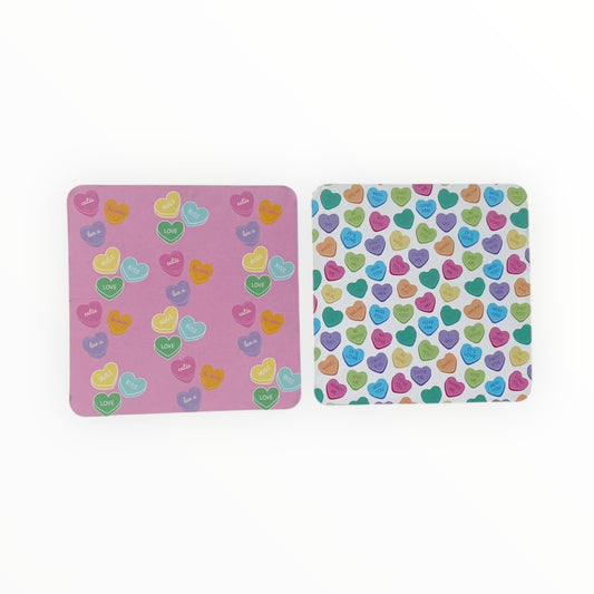 Square Double Sided Bag Inserts 25 pcs- Conversation Hearts/ Valentine's Day