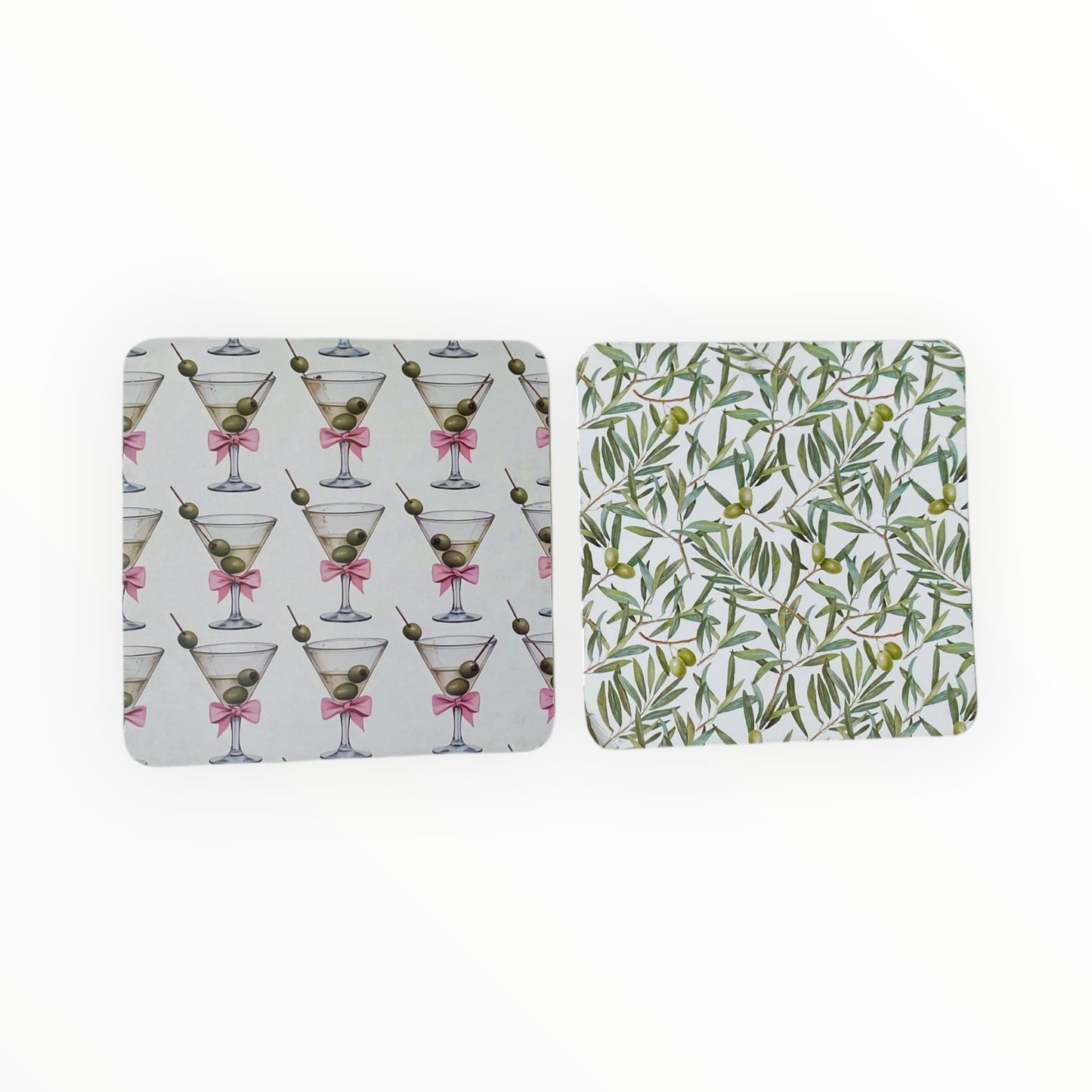 Square Double Sided Bag Inserts 25 pcs- Martini Glass/ Olive/ Olive Branch