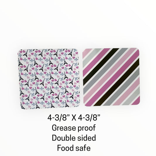 Square Double Sided Bag Inserts 25 pcs- Paris/ Eiffel Tower/ France