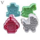 4 pc Baby Baby Carriage Fondant Plunger