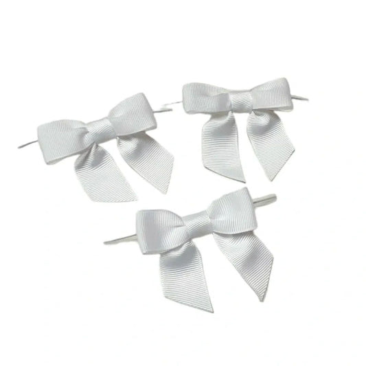 White Pre-tied Bow -50 pcs/ pack