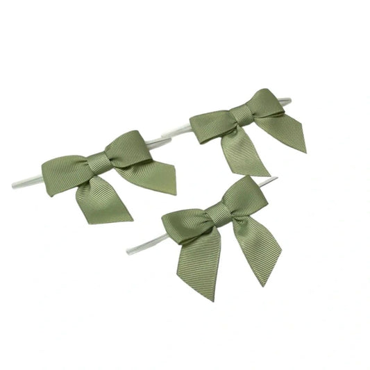 Spring Moss Pre-tied Bow -50 pcs/ pack
