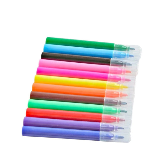 12 Mini edible ink markers for cookie decorating, assorted colors