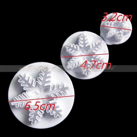 3 Piece Snowflake Fondant Plunger