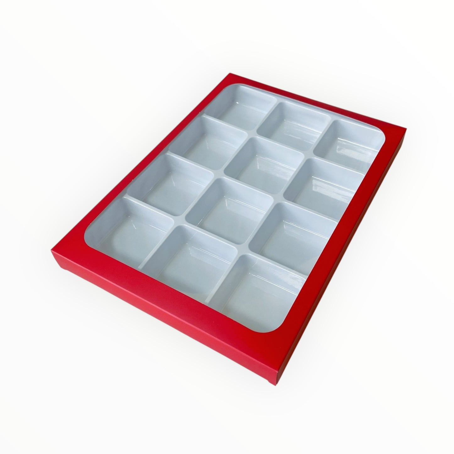 Red Boxes with insert Tray for 12 Mini Cookies