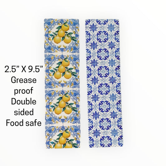 Double Sided Bag Inserts 25 pcs- Lemon/ Mediterranean Tile